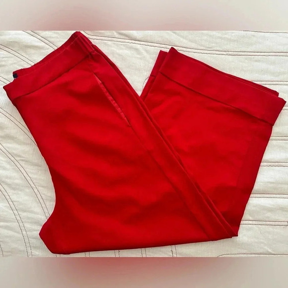 Scoop NYC Flare Cropped Women's Red Trousers - Picture 2 of 7
